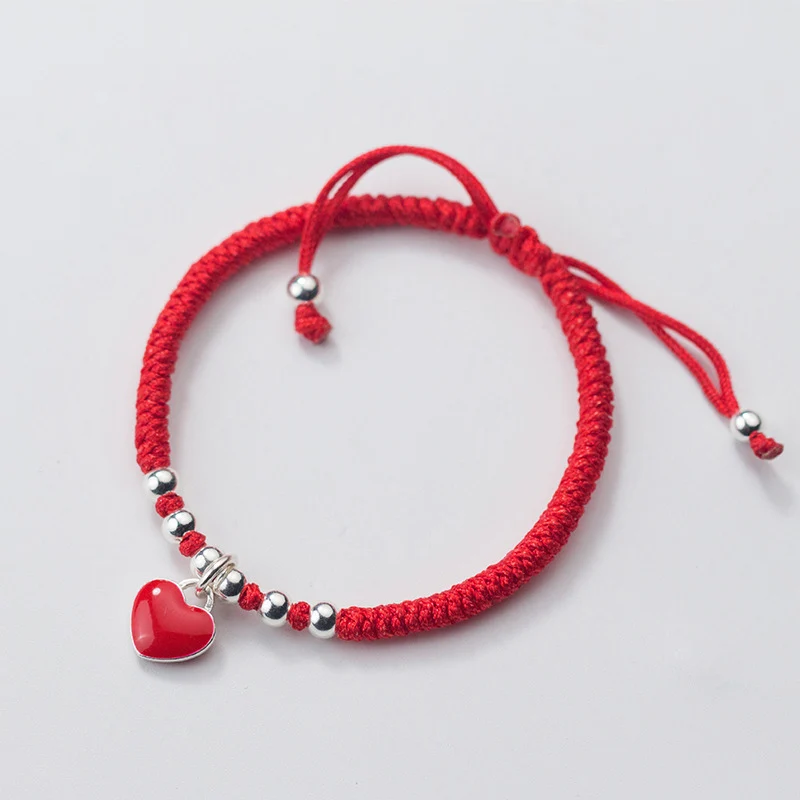 La MaxZa 925 Sterling Silver Fashion Lucky Heart Charm Bracelets Red Line Thread String Rope Bracelets For Women Adjustable
La MaxZa 925 Sterling Silver Fashion Lucky Heart Charm Bracelets Red Line Thread String Rope Bracelets For Women Adjustable