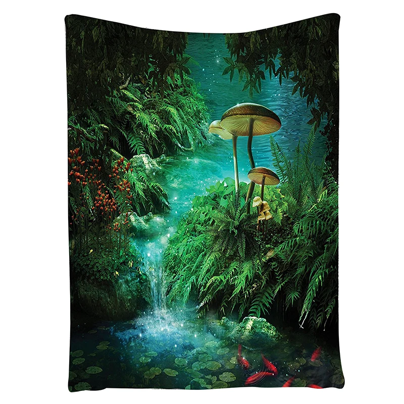 Fantasy House Decor Collection, View Of Fantasy River with A Pond, Fish And Mushroom in Jungle Trees moss eden Wall Hanging Ta
Fantasy House Decor Collection, View Of Fantasy River with A Pond, Fish And Mushroom in Jungle Trees moss eden Wall Hanging Ta