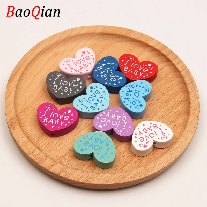 Handmade I Love BABY Wooden Beads 10Pcs/Lot Heart Shape Spacer Beads For jewelry Making DIY Pacifier clip Toys 23*29mm
Handmade I Love BABY Wooden Beads 10Pcs/Lot Heart Shape Spacer Beads For jewelry Making DIY Pacifier clip Toys 23*29mm