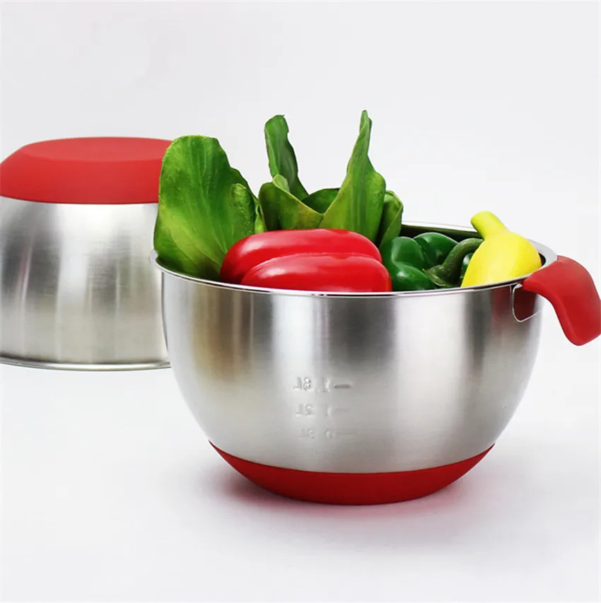 High Quality Bowls Mixing Bowl Stainless Steel DIY Cake Bread Salad Mixer Kitchen Cooking Tool With a cover
High Quality Bowls Mixing Bowl Stainless Steel DIY Cake Bread Salad Mixer Kitchen Cooking Tool With a cover