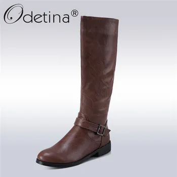 Odetina 2017 Women Riding Boots Round Toe Chunky Low Heel Autumn Winter Shoe Side Zip Fashion Buckle Knee High Boots Big Size 34
Odetina 2017 Women Riding Boots Round Toe Chunky Low Heel Autumn Winter Shoe Side Zip Fashion Buckle Knee High Boots Big Size 34