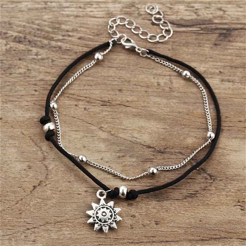 Ancient Silver Sun Anklet Chain Popular Fashion Bohemia Carved Ankle Chain Fashion Women Ankle Women Foot Jewelry
Ancient Silver Sun Anklet Chain Popular Fashion Bohemia Carved Ankle Chain Fashion Women Ankle Women Foot Jewelry