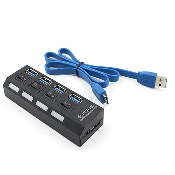New Micro USB Hub 3.0 High Speed 5Gbps 4 Ports Mini USB 3.0 Hub With Separete Switch Computer Cable USB Splitter Adapter
New Micro USB Hub 3.0 High Speed 5Gbps 4 Ports Mini USB 3.0 Hub With Separete Switch Computer Cable USB Splitter Adapter