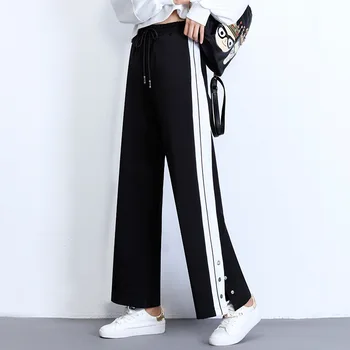 Drawstring Baggy Black Pants Women's Sweatpants And Joggers Patchwork Striped Sweat Pants Print High Waist Trousers Harajuku
Drawstring Baggy Black Pants Women's Sweatpants And Joggers Patchwork Striped Sweat Pants Print High Waist Trousers Harajuku