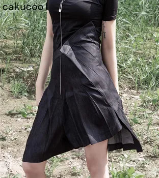 Cakucool Women Solid Black Mini Skirt Casual Asymmetric Pleats Cotton Denim Skirt Brief Design Chic Gothic Women Black Skirts
Cakucool Women Solid Black Mini Skirt Casual Asymmetric Pleats Cotton Denim Skirt Brief Design Chic Gothic Women Black Skirts