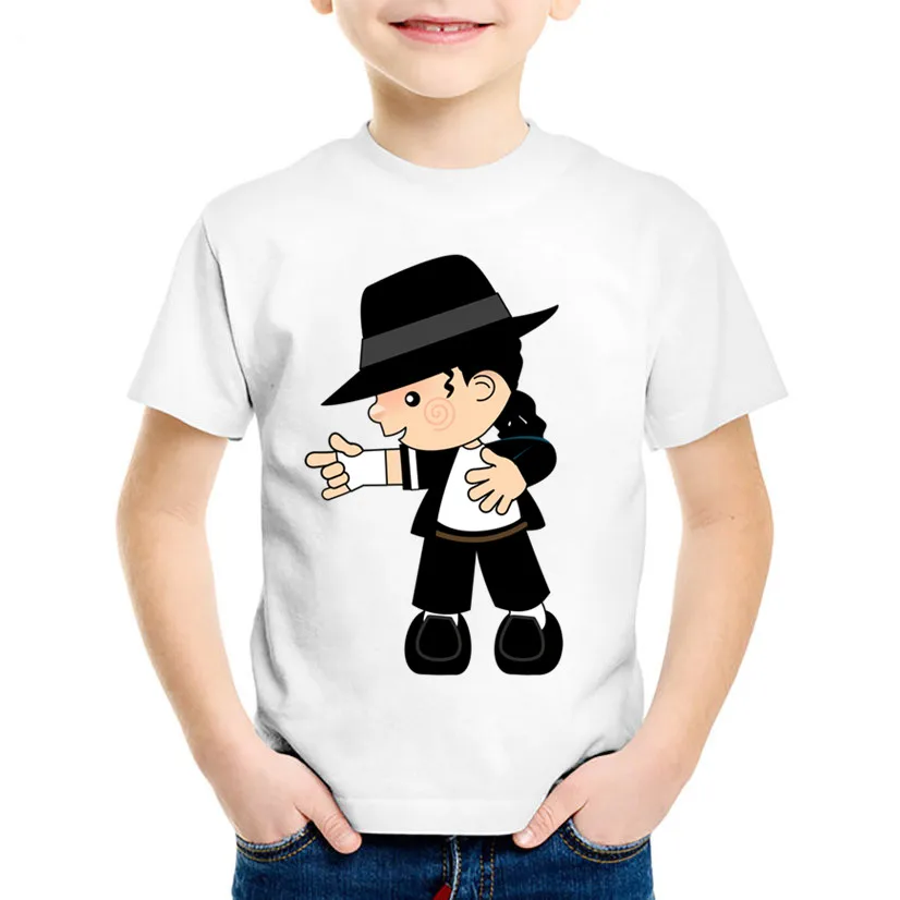 Children Cartoon Michael Jackson Funny T shirt Kids Rock N Roll Summer Tops Baby Boys/Girls Casual Clothes,HKP5144