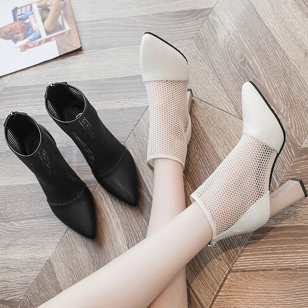 Women's height ankle square heels sandals Ladies Fashion mesh point Toe Hollow Out Chunky High Heel Sandals Ankle-Wrap Shoes
Women's height ankle square heels sandals Ladies Fashion mesh point Toe Hollow Out Chunky High Heel Sandals Ankle-Wrap Shoes