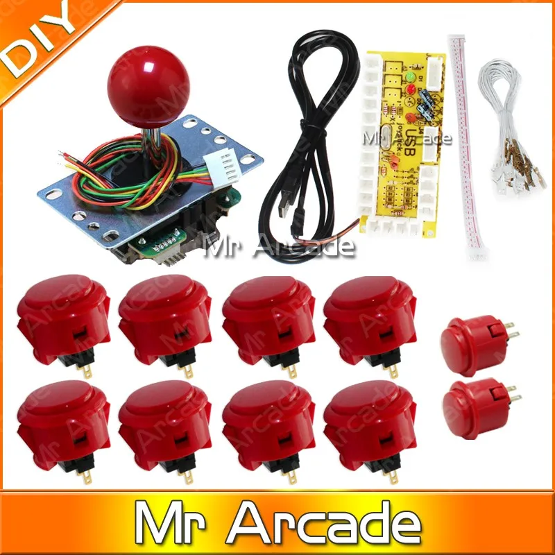 Бесплатная доставка оригинальный джойстик DIY Kit Zero Delay Arcade USB энкодер для ПК Sanwa