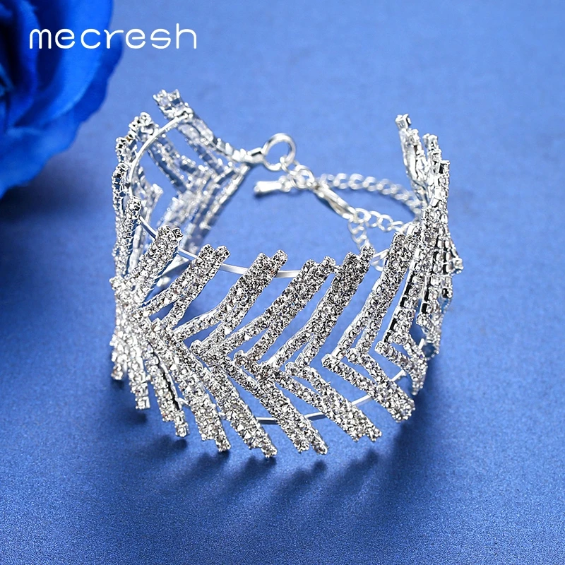 Mecresh Irregular Leaf Wedding Bangles for Women Silver Color Rhinestone Bridal Bracelets Bangles 2019 Engagement Jewelry MSL348
Mecresh Irregular Leaf Wedding Bangles for Women Silver Color Rhinestone Bridal Bracelets Bangles 2019 Engagement Jewelry MSL348