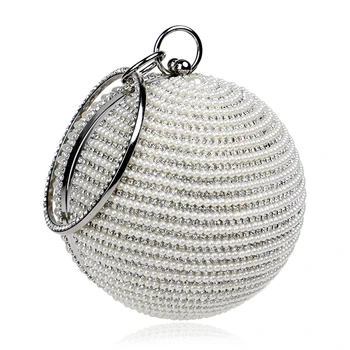Women Pearl Beaded Crystal Party Evening Clutch Bag Bridal Wedding Round Ball Purse Handbag Banquet Circular Chain Shoulder Bags
Women Pearl Beaded Crystal Party Evening Clutch Bag Bridal Wedding Round Ball Purse Handbag Banquet Circular Chain Shoulder Bags