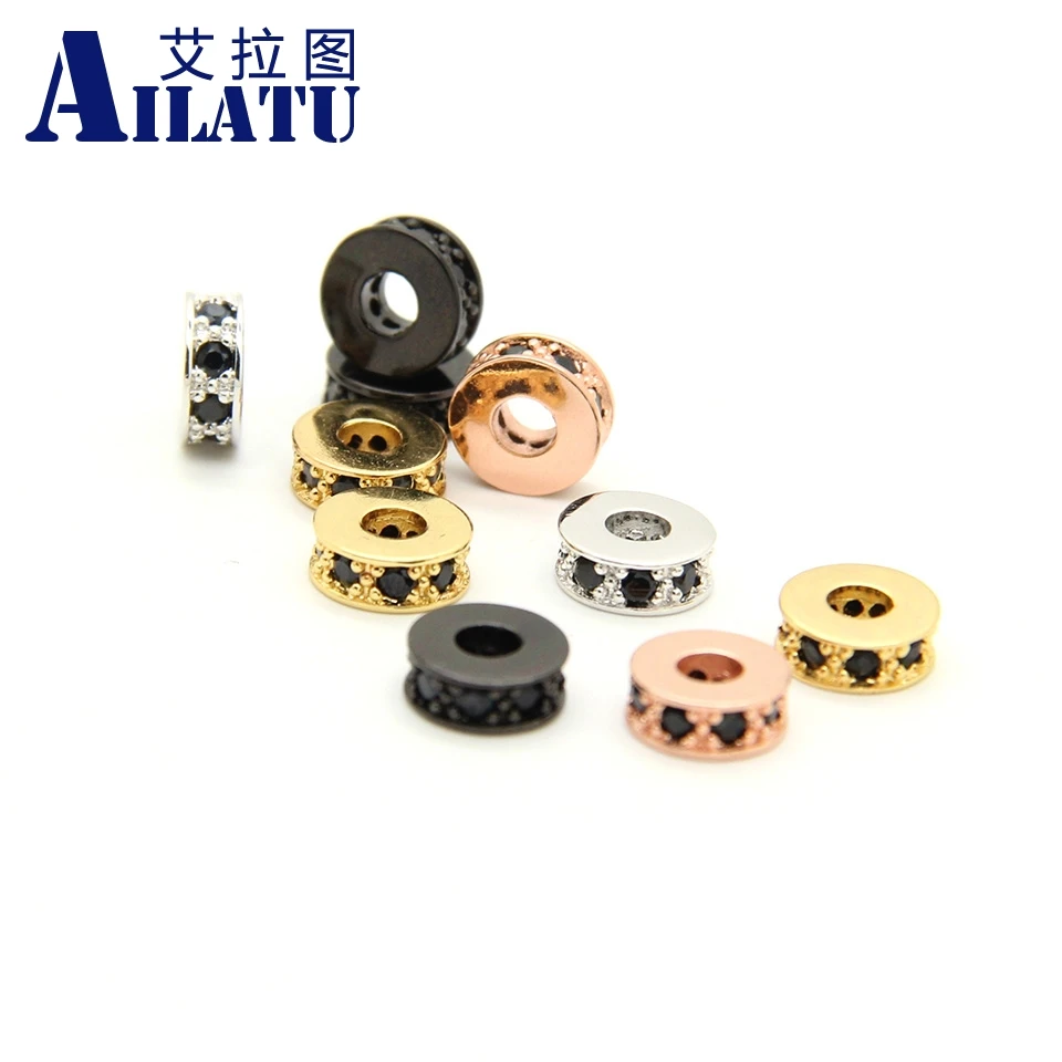Ailatu Free Shipping 10pcs Micro Pave Cubic Zirconia Wheel Rondelle Brass Beads, Black CZ for DIY Bracelet and Necklace Jewelry
Ailatu Free Shipping 10pcs Micro Pave Cubic Zirconia Wheel Rondelle Brass Beads, Black CZ for DIY Bracelet and Necklace Jewelry
