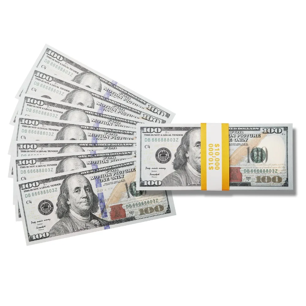 

wholesale Fake Money Copy $100 One Hundred Dollar Bills, Realistic Play Money That Looks Real, Double-Sided Pretend Play Prop