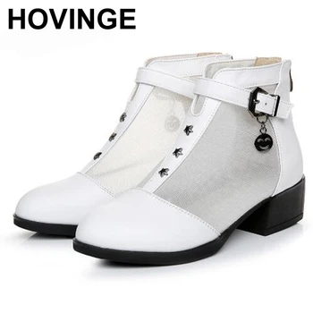HOVINGE New Summer Cowhide Mesh Boots Fashion Sandals Round Head Elegant and Comfortable Real Leather Shoes Women Sandals
HOVINGE New Summer Cowhide Mesh Boots Fashion Sandals Round Head Elegant and Comfortable Real Leather Shoes Women Sandals