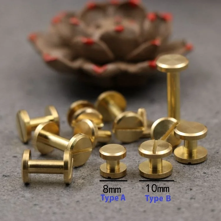 10PCS/LOT Pure Brass Chicago Screws Flat head screw Belt Leather Craft Nail Brass Solid Rivets Slotted on bottom Stud in button
10PCS/LOT Pure Brass Chicago Screws Flat head screw Belt Leather Craft Nail Brass Solid Rivets Slotted on bottom Stud in button