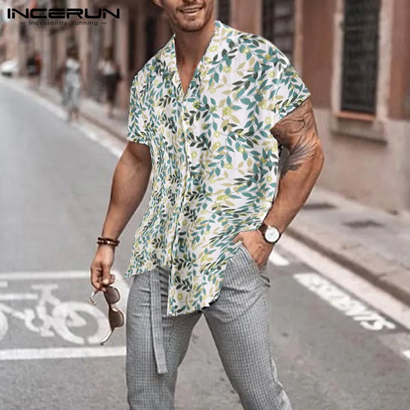 INCERUN Summer Short Sleeve Floral Print Men Shirt Lapel Neck Breathable Loose Casual Beach Hawaiian Shirts Men Streetwear 2019
INCERUN Summer Short Sleeve Floral Print Men Shirt Lapel Neck Breathable Loose Casual Beach Hawaiian Shirts Men Streetwear 2019