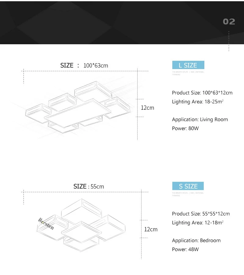 Modern Simple Acrylic LED Ceiling Lights Minimalist Rectangular Ceiling Chandelier Lights Lamp For Living Room Bedroom 220V (8)
