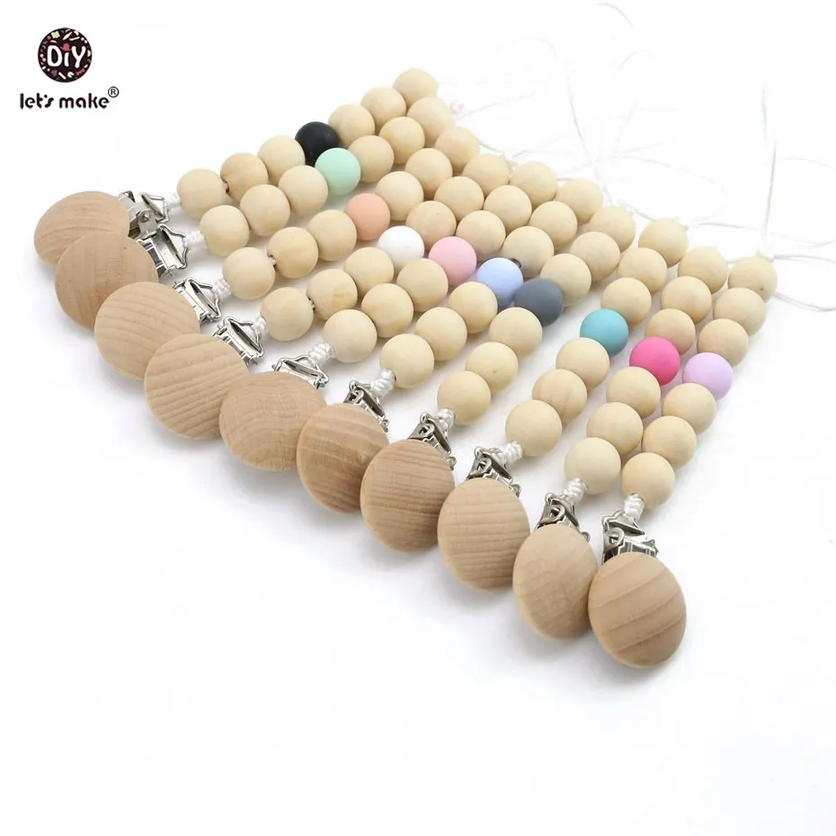 Let's make Wooden Teether Pacifier Clip Chain Chewable Silicone Beads Nursing Accessories Food Grade Dummy Clips Baby Teether
Let's make Wooden Teether Pacifier Clip Chain Chewable Silicone Beads Nursing Accessories Food Grade Dummy Clips Baby Teether