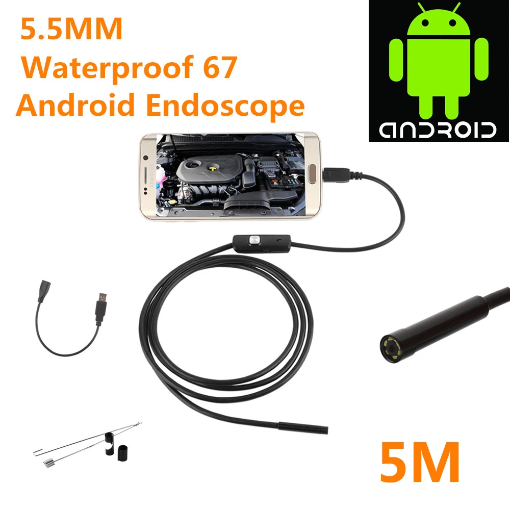5.5/7mm Waterproof Mini Android Endoscope USB Wire Snake Tube Inspection Borescope Compatible Android Smartphone PC
5.5/7mm Waterproof Mini Android Endoscope USB Wire Snake Tube Inspection Borescope Compatible Android Smartphone PC