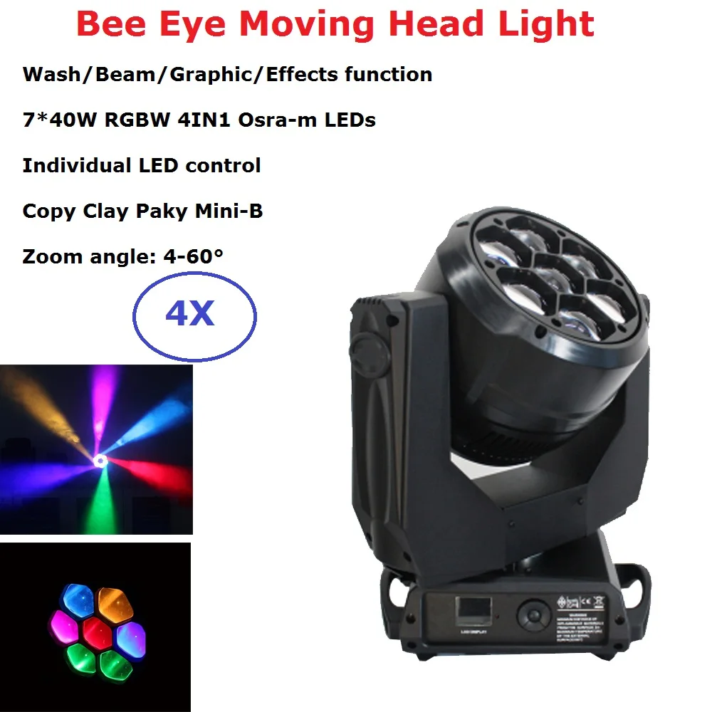 Flight Case Pack 7X40W RGBW LED Moving Head Zoom Light Mini Bee Eye / Clay Paky Zoom Moving Head Wash Beam Effect Dj Equipemnts
Flight Case Pack 7X40W RGBW LED Moving Head Zoom Light Mini Bee Eye / Clay Paky Zoom Moving Head Wash Beam Effect Dj Equipemnts