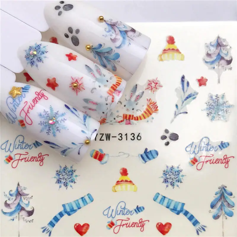 WUF 1 PC Christmas Nail Stickers Flowers Plants Water Decal Cat Pattern 3D Manicure Sticker Nail Art Decoration
WUF 1 PC Christmas Nail Stickers Flowers Plants Water Decal Cat Pattern 3D Manicure Sticker Nail Art Decoration