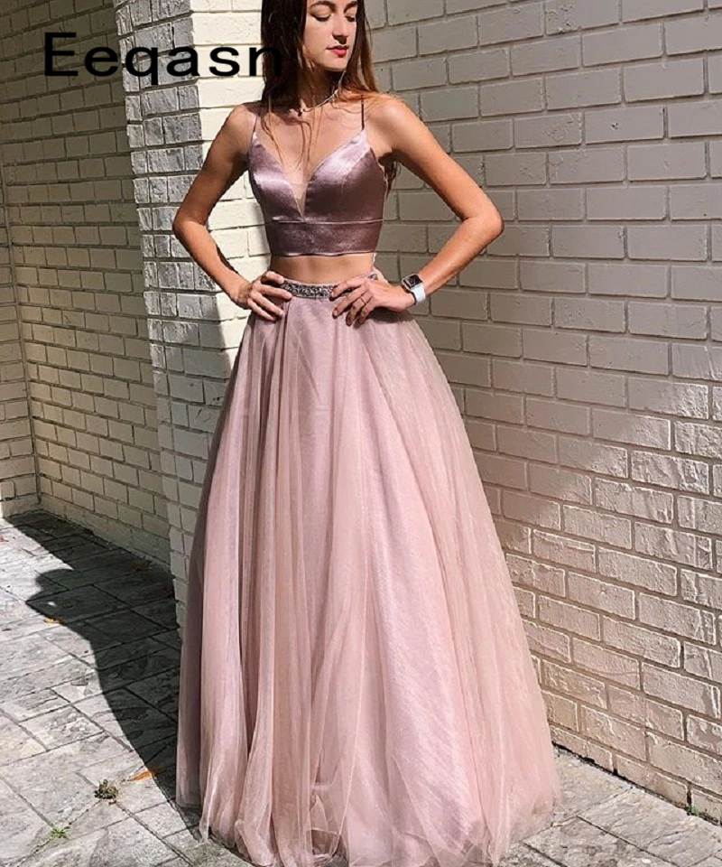 Sexy Long Prom Dresses Two Pieces Sleeveless A Line V Neck Crystal Evening Formal Party Dress Vestido De Fiesta 2019
Sexy Long Prom Dresses Two Pieces Sleeveless A Line V Neck Crystal Evening Formal Party Dress Vestido De Fiesta 2019