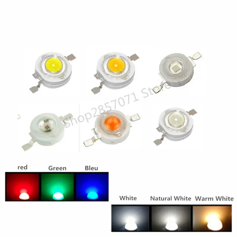 100Pcs/lot 1W 3W High Power LED Lamp Beads 2.2V-3.6V SMD Chip LED Diodes Bulb White / Warm White / Red / Green / Blue
100Pcs/lot 1W 3W High Power LED Lamp Beads 2.2V-3.6V SMD Chip LED Diodes Bulb White / Warm White / Red / Green / Blue