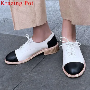 2019 British school Mixed colors full grain leather low heels lace up round toe pumps lace up streetwear new fashion shoes L16
2019 British school Mixed colors full grain leather low heels lace up round toe pumps lace up streetwear new fashion shoes L16