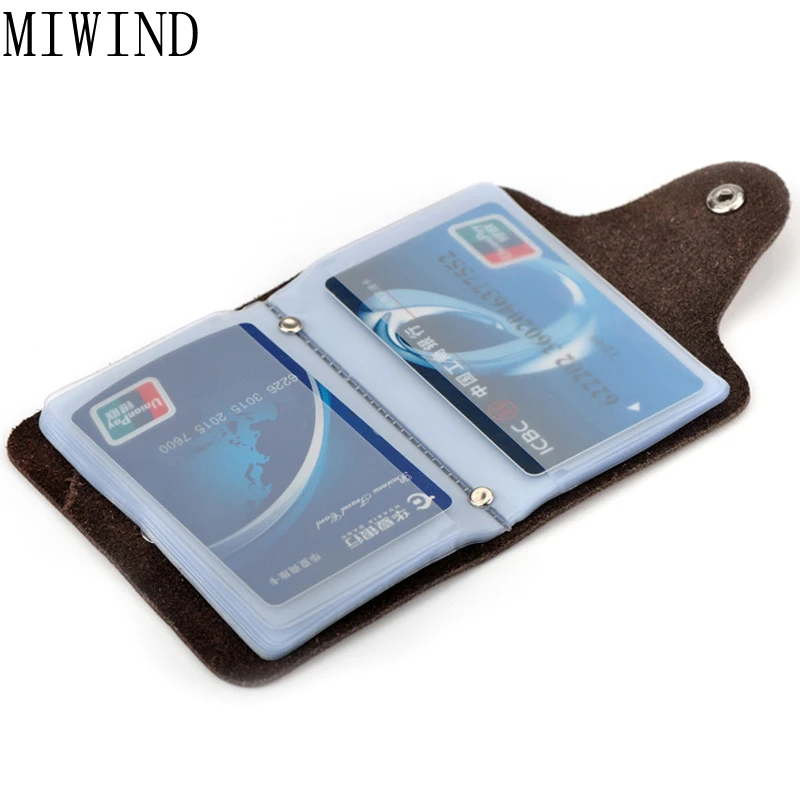 MIWIND 26 Bits 100% Genuine Leather Women Men Credit Card Holder Hasp Wallet Business Card Holder Protector Organizer TTX049
MIWIND 26 Bits 100% Genuine Leather Women Men Credit Card Holder Hasp Wallet Business Card Holder Protector Organizer TTX049