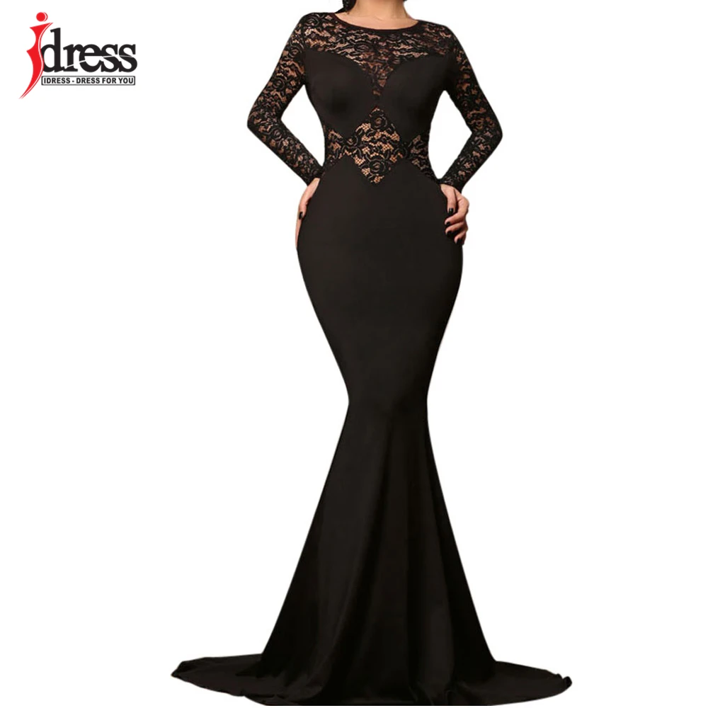 IDress High Quality Runway Women Sexy Black Lace Patchwork Long Sleeve Women Bodycon Evening Party Wedding Mermaid Maxi Dresses
IDress High Quality Runway Women Sexy Black Lace Patchwork Long Sleeve Women Bodycon Evening Party Wedding Mermaid Maxi Dresses