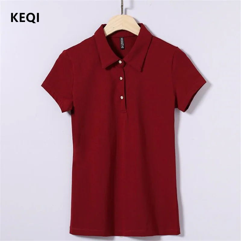 KEQI 2017 summer new fashion female lapel short sleeves t-shirts / woman Lapel pure color turn down collar T-shirt 1811
KEQI 2017 summer new fashion female lapel short sleeves t-shirts / woman Lapel pure color turn down collar T-shirt 1811