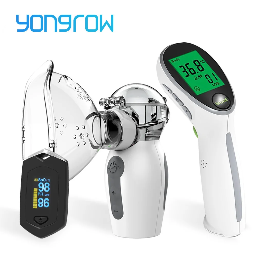 Yongrow Charging Fingertip Pulse Oximeter & Handheld Asthma Inhaler Nebulizer & Baby Infrared Thermometer gun Health Care Gift
Yongrow Charging Fingertip Pulse Oximeter & Handheld Asthma Inhaler Nebulizer & Baby Infrared Thermometer gun Health Care Gift