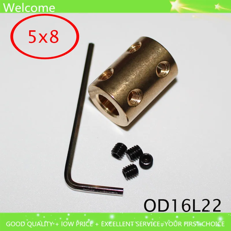 5sets OD16L22 5x8mm Brass Rigid Tube Coupler 5mm to 8mm Stepper Motor Flexible Coupling Accessories for Mold Metal Mechanical
5sets OD16L22 5x8mm Brass Rigid Tube Coupler 5mm to 8mm Stepper Motor Flexible Coupling Accessories for Mold Metal Mechanical