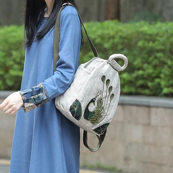 National Style Weaving Art Backpack Peacock Pattern Vintage Handbag Women Travel Bag Ladies School Bags Backpacks Book Pack
National Style Weaving Art Backpack Peacock Pattern Vintage Handbag Women Travel Bag Ladies School Bags Backpacks Book Pack