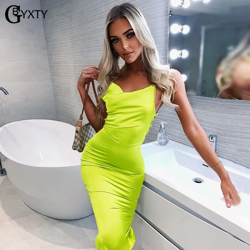 GBYXTY Neon Color Dress Sexy Backless Bandage Club Party Dress Vestiso 2019 Summer Women Satin Skinny Bodycon Long Dress ZA1422
GBYXTY Neon Color Dress Sexy Backless Bandage Club Party Dress Vestiso 2019 Summer Women Satin Skinny Bodycon Long Dress ZA1422