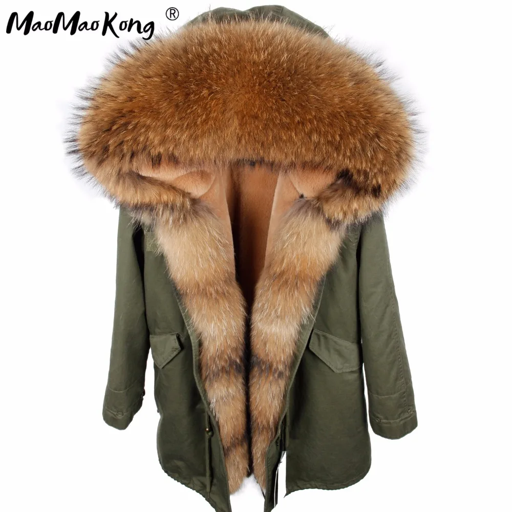 MAO MAO KONG 2019 new long section slim winter jacket Parker detachable natural raccoon fur collar Parker jacket
MAO MAO KONG 2019 new long section slim winter jacket Parker detachable natural raccoon fur collar Parker jacket