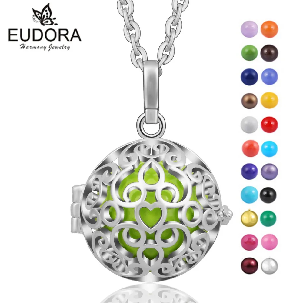 Eudora Harmony Bola Special Hollow Pattern Floating Locket Cage With Colorful Ringing Chime ball Pendant Pregnancy Women Jewelry
Eudora Harmony Bola Special Hollow Pattern Floating Locket Cage With Colorful Ringing Chime ball Pendant Pregnancy Women Jewelry