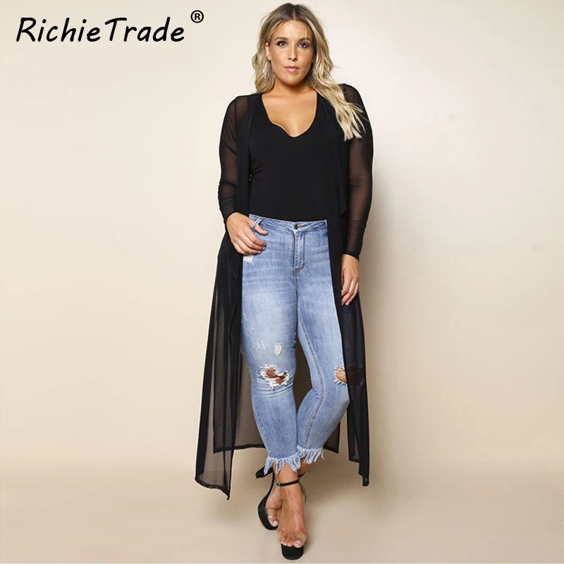 RICHIETRADE Solid Black Chiffon Women Jacket Long Sleeve Spring Plus Size Jackets Coat Loose 2017 Fashion Style Cardigan Jacket
RICHIETRADE Solid Black Chiffon Women Jacket Long Sleeve Spring Plus Size Jackets Coat Loose 2017 Fashion Style Cardigan Jacket