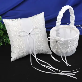 Wedding Basket Flower Storage Basket Lace Flower Lovely Ring Pillow Flower Girl Basket Lace Embellished Basket for Wedding
Wedding Basket Flower Storage Basket Lace Flower Lovely Ring Pillow Flower Girl Basket Lace Embellished Basket for Wedding