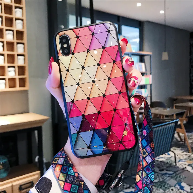 Rhombic glossy Phone case For iPhone 6 6s 7 8 Plus X XR Xs Max Luxury triangle Glitter For Samsung S8 S9 S10 Plus Note 8 9 Cover
Rhombic glossy Phone case For iPhone 6 6s 7 8 Plus X XR Xs Max Luxury triangle Glitter For Samsung S8 S9 S10 Plus Note 8 9 Cover