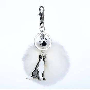 Rabbit Fur Pompom Border Collie Key Chains For Women Men Alloy Pom Pom Ball Dog Pendant Bag Charm Keyring Car Keychain Key Ring
Rabbit Fur Pompom Border Collie Key Chains For Women Men Alloy Pom Pom Ball Dog Pendant Bag Charm Keyring Car Keychain Key Ring