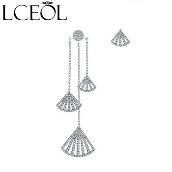 LCEOL Big Brand French Jewelry Earrings Long Tassel Fan Shape Statement Drop Earrings for Women Zircon Inlay Asymmetric Earrings
LCEOL Big Brand French Jewelry Earrings Long Tassel Fan Shape Statement Drop Earrings for Women Zircon Inlay Asymmetric Earrings