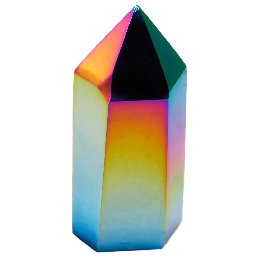Rainbow Aura Titanium Coated Single Point Prism Wand,Self Standing Crystal Gem stone Figurine Specimen,Healing Chakra
Rainbow Aura Titanium Coated Single Point Prism Wand,Self Standing Crystal Gem stone Figurine Specimen,Healing Chakra