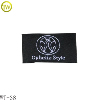 WT38 Fashion Brand Name Custom Woven Black Neck Label for Garment
WT38 Fashion Brand Name Custom Woven Black Neck Label for Garment