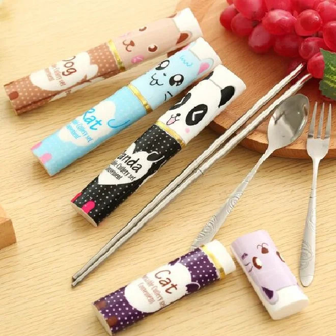 cartoon portable folding stainless steel chopsticks spoon fork three piece set ss1693
cartoon portable folding stainless steel chopsticks spoon fork three piece set ss1693