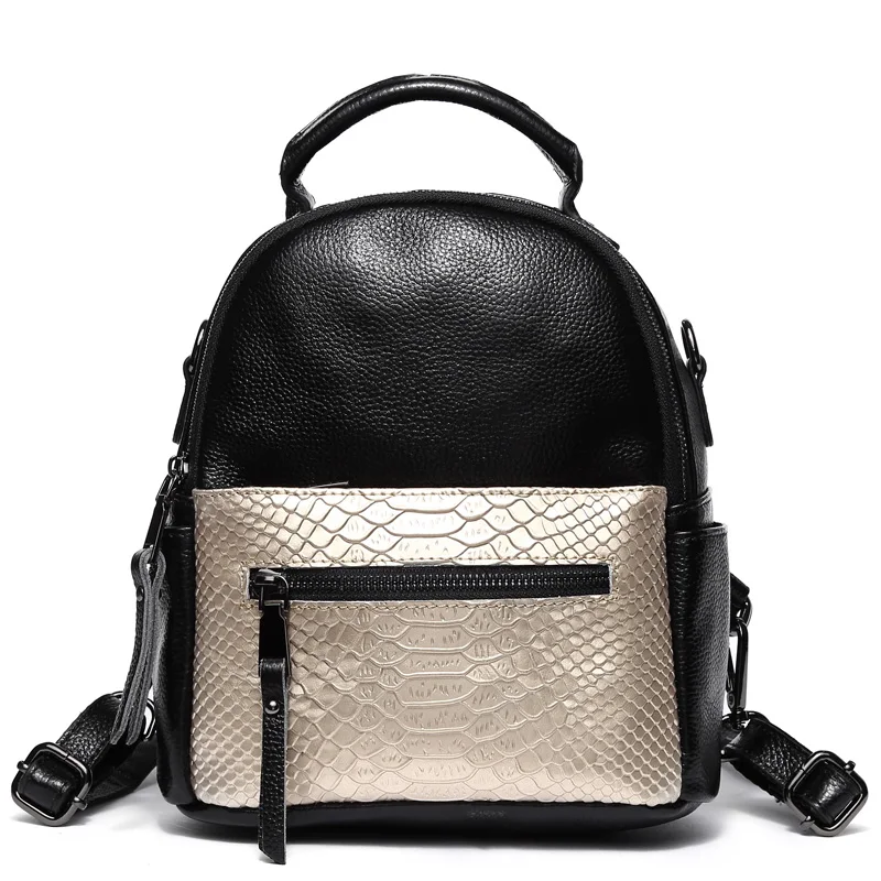 2018 All-match Korean Style Serpentine Pattern Cowhide Leather Women Backpack Small Panelled Girl School Bag Female Knapsack
2018 All-match Korean Style Serpentine Pattern Cowhide Leather Women Backpack Small Panelled Girl School Bag Female Knapsack
