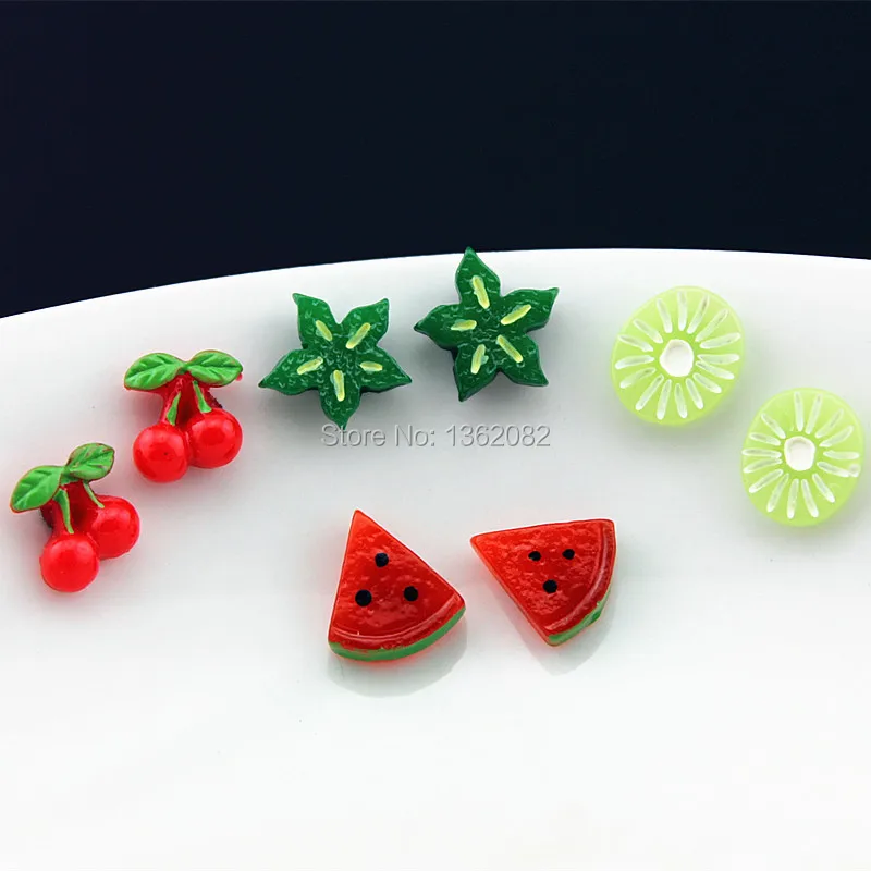 Fashion 12 Pairs Lovely Fruits Earrings Watermelon Magnet Magnetic for baby girls Christmas Gift ME90-1 | Украшения и аксессуары