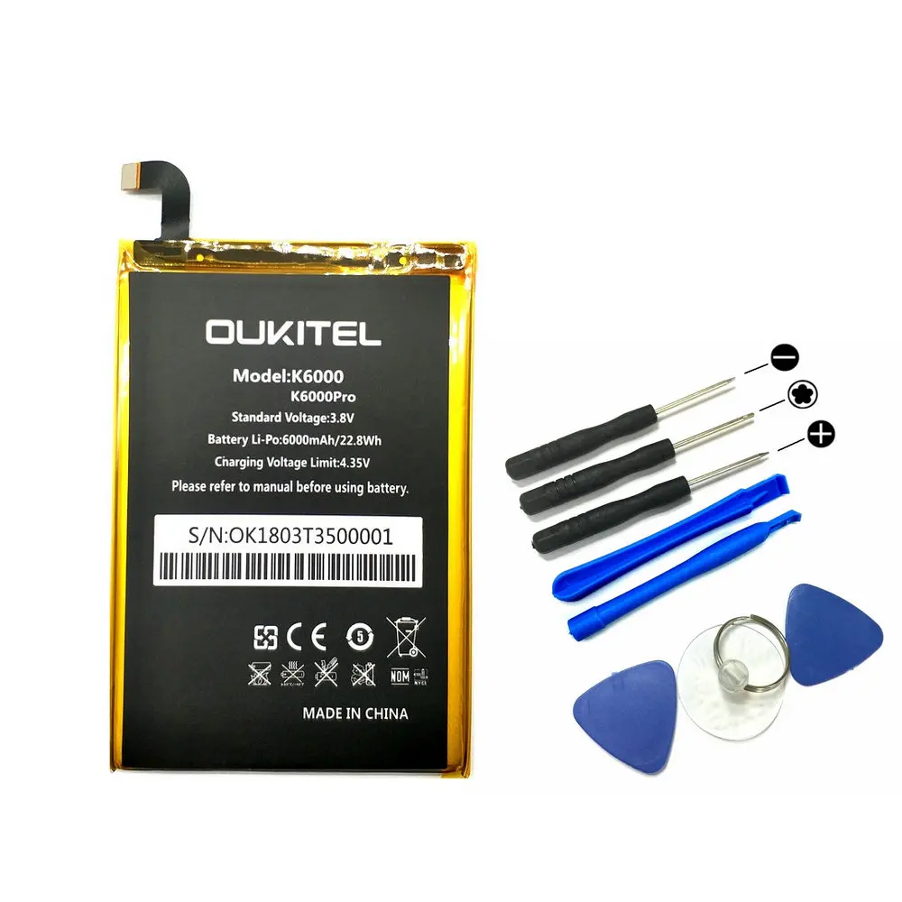 Original FOR Oukitel 6000mAh K6000 Mobile Phone Battery For oukitel K6000 pro 5.5inch 4G Mobile Phone MTK6753 Mobile Phone+TOOL
Original FOR Oukitel 6000mAh K6000 Mobile Phone Battery For oukitel K6000 pro 5.5inch 4G Mobile Phone MTK6753 Mobile Phone+TOOL