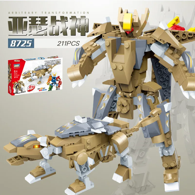 GUDI 5in1 Transformation Robot Voltron Jurassic world Set Dinosaur building blocks kit Bricks kids Educational toys for Children
GUDI 5in1 Transformation Robot Voltron Jurassic world Set Dinosaur building blocks kit Bricks kids Educational toys for Children