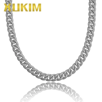 Xukim Jewelry Miami Cuban Link Chains Necklace Gold Silver Color Cubic Zircon Iced Out Hip Hop Jewelry Punk Rapper Gift Party
Xukim Jewelry Miami Cuban Link Chains Necklace Gold Silver Color Cubic Zircon Iced Out Hip Hop Jewelry Punk Rapper Gift Party