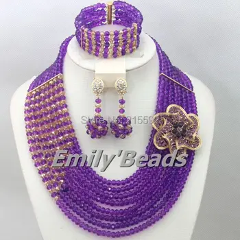 Purple Mix Gold African Wedding Nigerian Bridal Beads Jewelry Set Costume African Jewelry Sets 2015 Hot Free Shipping AEJ429
Purple Mix Gold African Wedding Nigerian Bridal Beads Jewelry Set Costume African Jewelry Sets 2015 Hot Free Shipping AEJ429